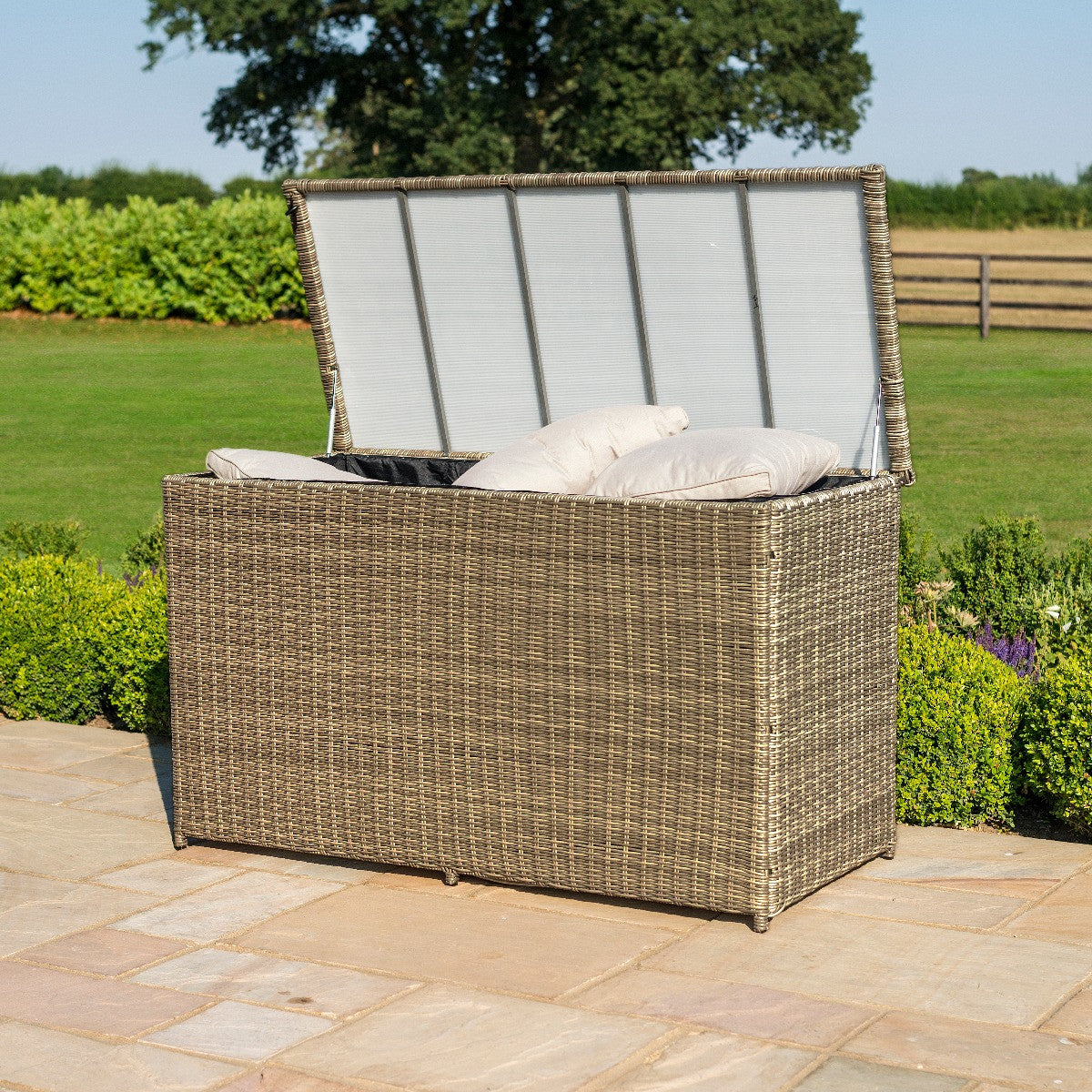 Maze Winchester Brown Rattan Outdoor Storage Box